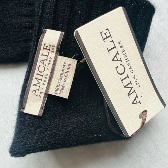 AMICALE Cashmere Touch Screen Tech Knit Gloves, Luxurious, 100%, Black, NWT - Picture 7 of 11